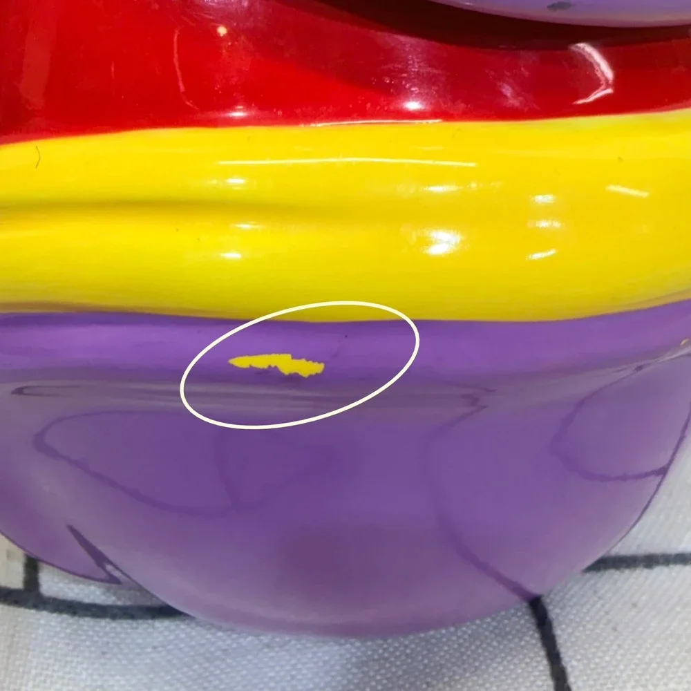 M&M Red Character Ceramic Candy Jar Galerie Arabian Night Turban Purple Red READ
